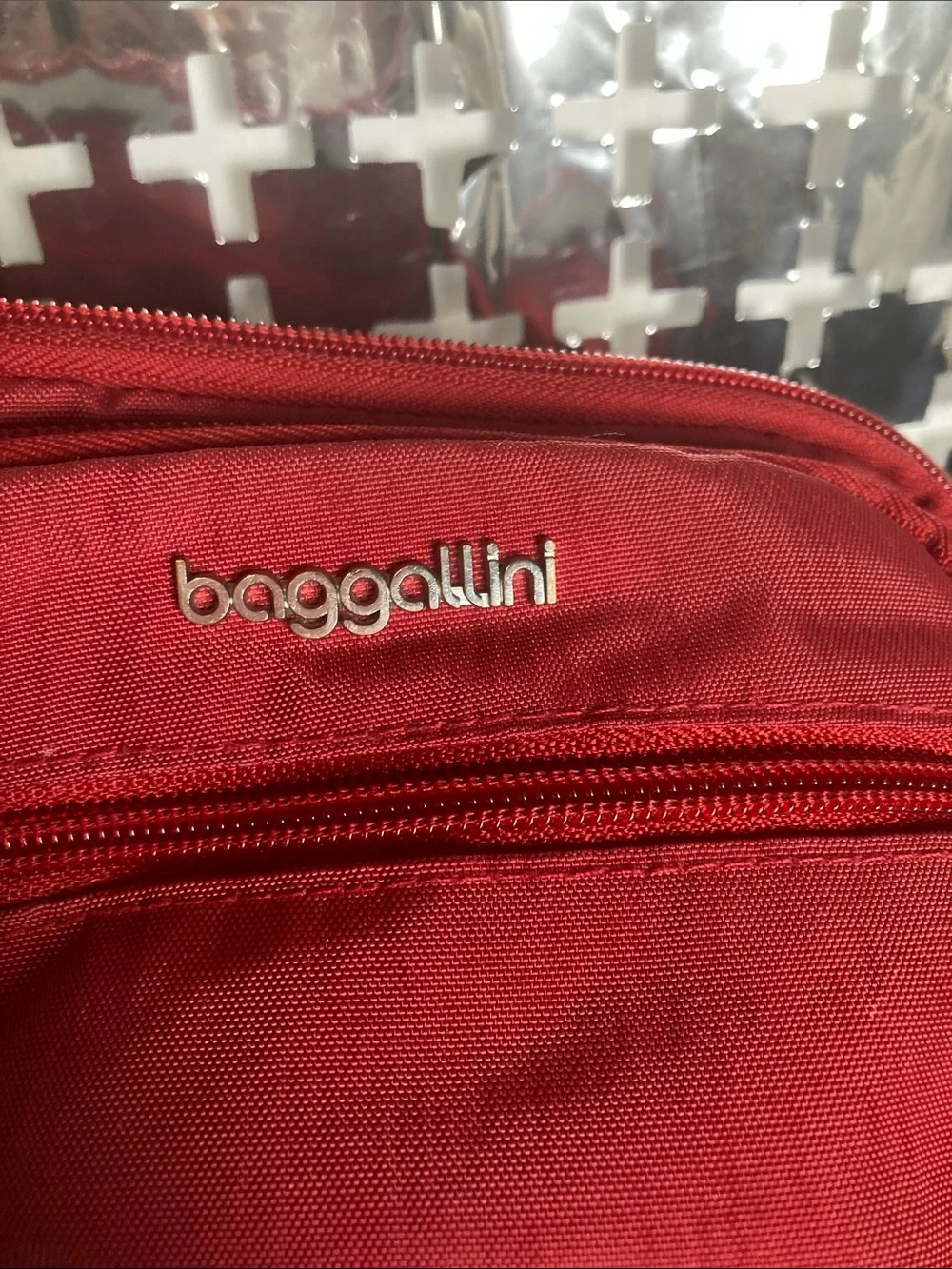 Baggallini Red Multi-Zip Crossbody with Adjustable Strap